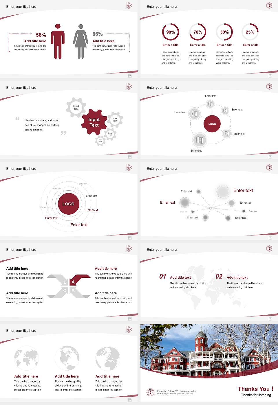 Southern Virginia University Course/Courseware Creation PPT Template16:9 ratio PPT effect preview image4