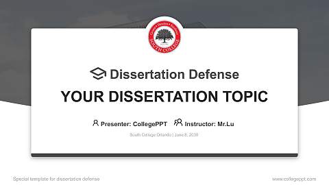 South College Orlando Graduation Thesis Defense PPT Template
