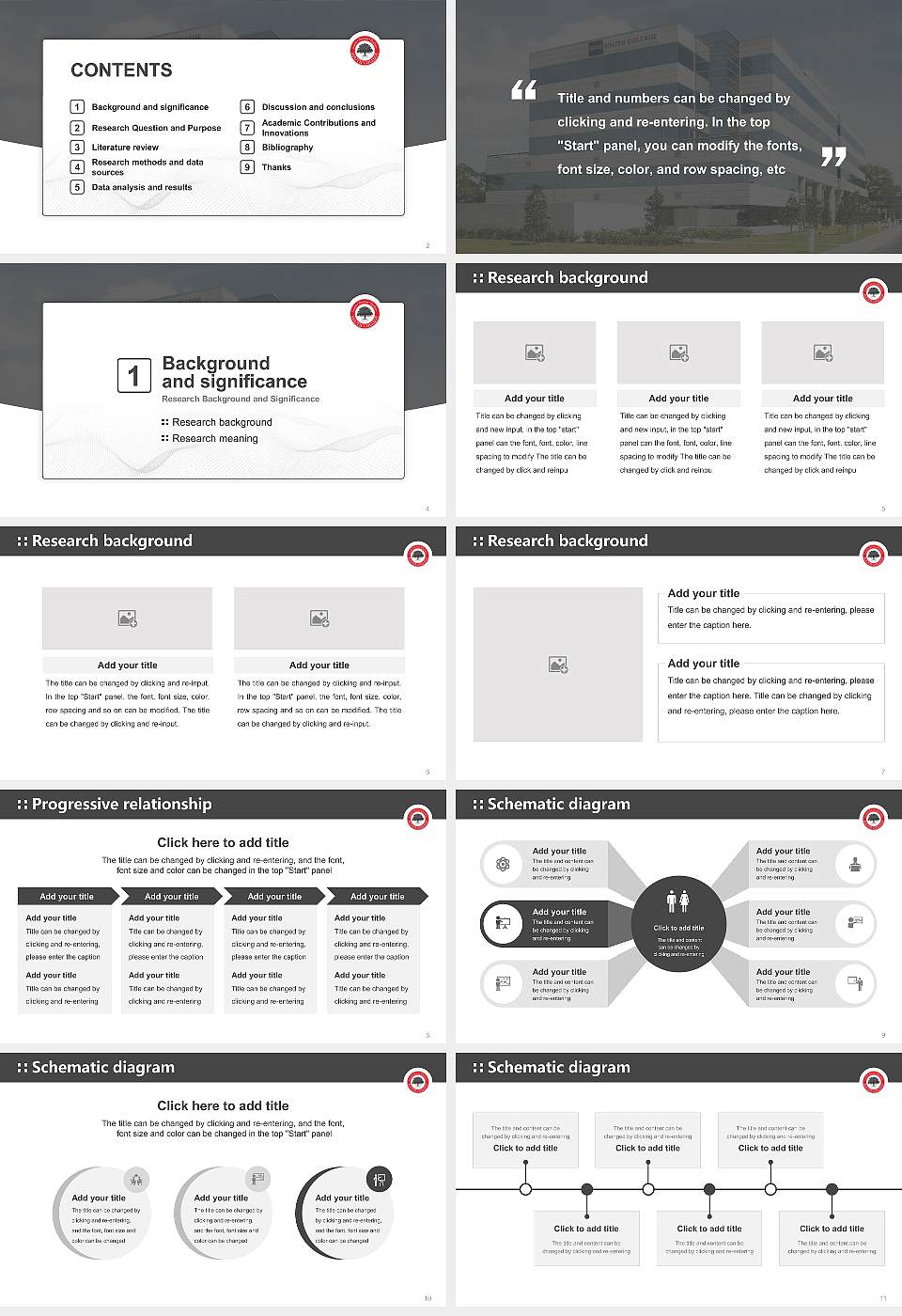 South College Orlando Graduation Thesis Defense PPT Template16:9 ratio PPT effect preview image2
