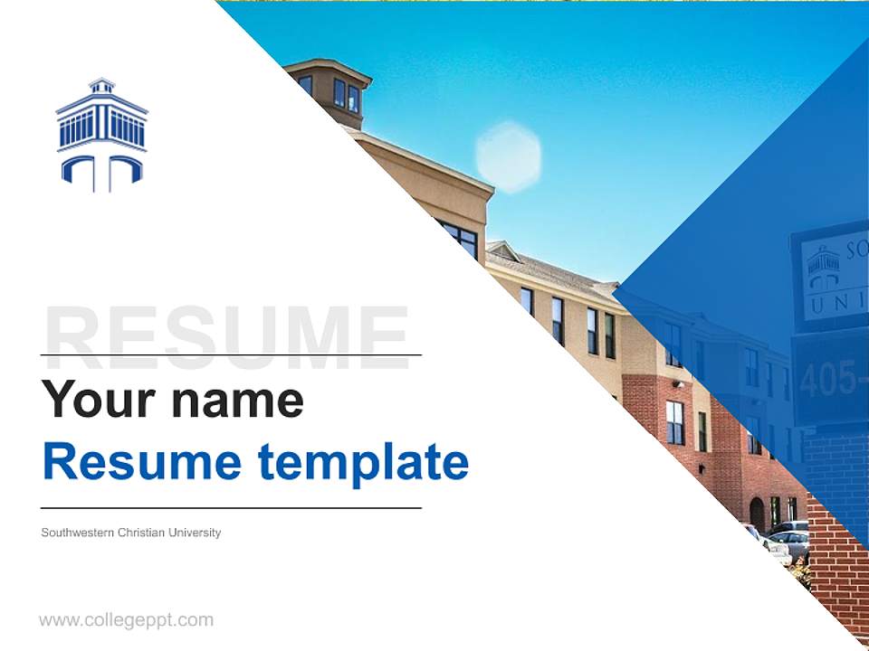Southwestern Christian University Resume PPT Template4:3 ratio PPT effect preview image5