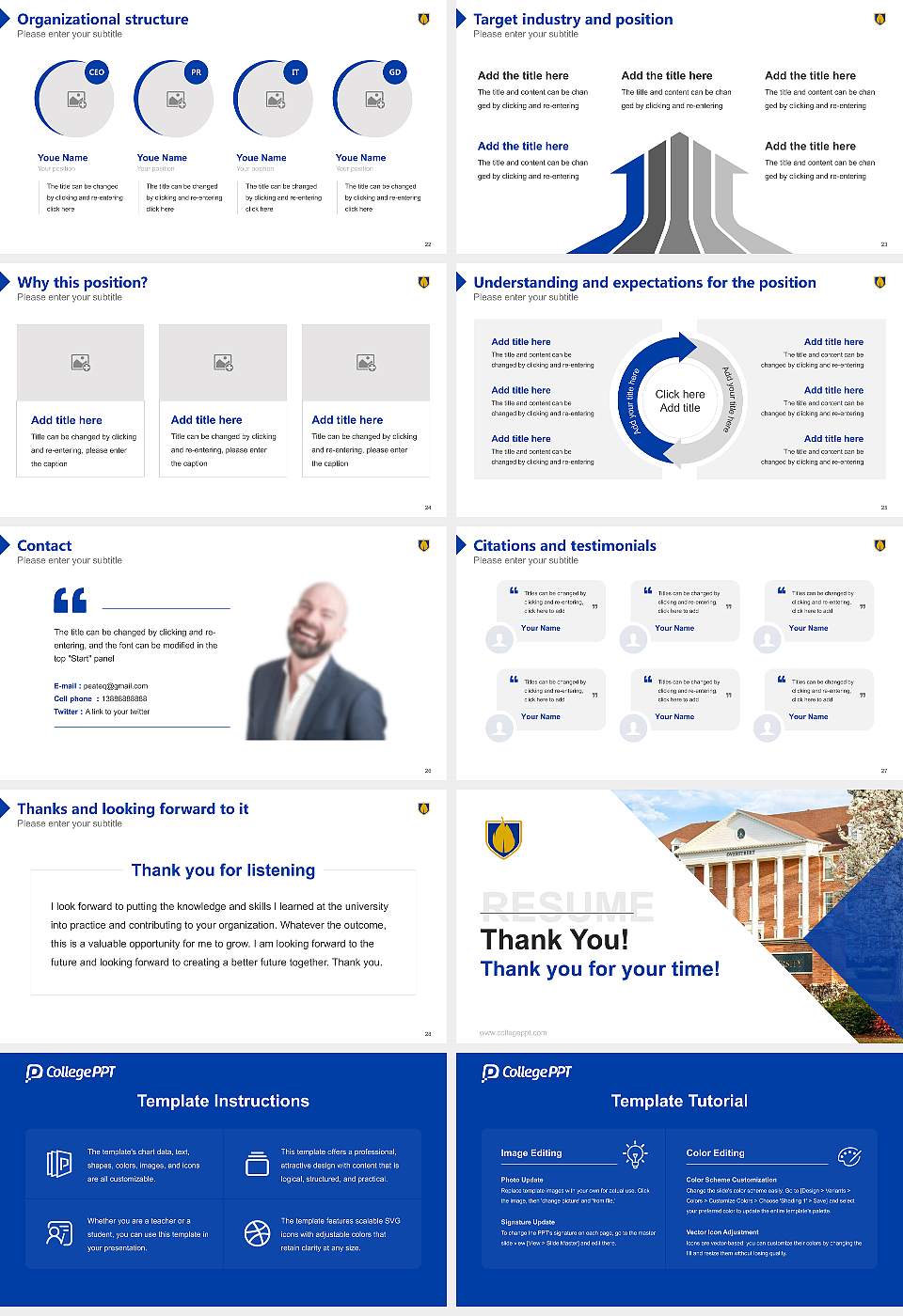 Southern Arkansas University Main Campus Resume PPT Template16:9 ratio PPT effect preview image4