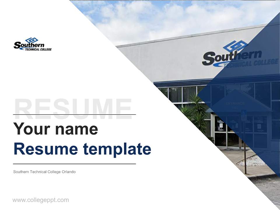 Southern Technical College Orlando Resume PPT Template4:3 ratio PPT effect preview image5
