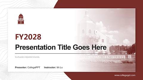 Southwestern Adventist University Academic Presentation/Research Findings Report PPT Template