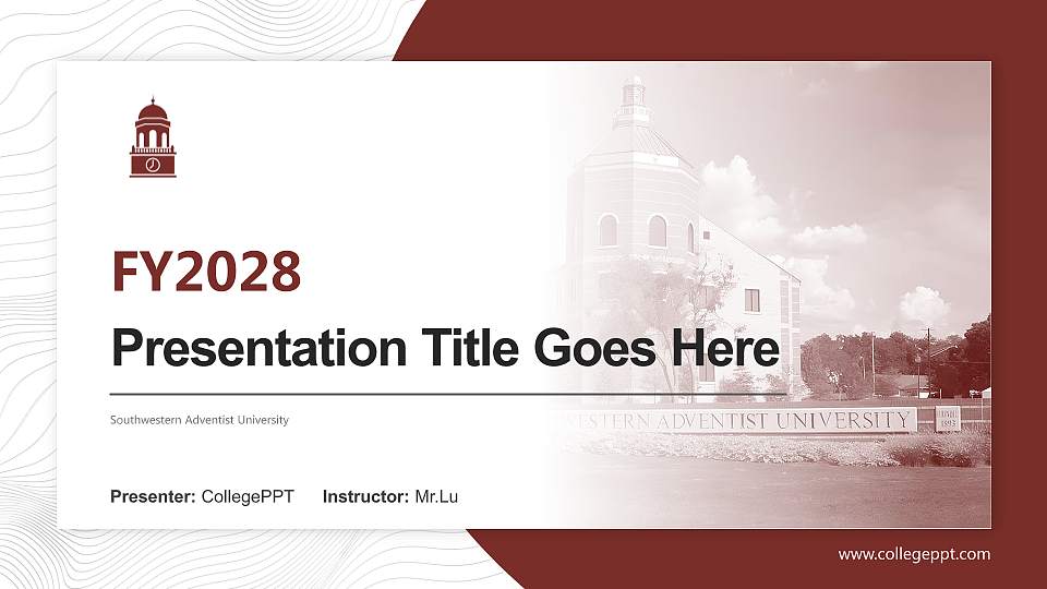 Southwestern Adventist University Academic Presentation/Research Findings Report PPT Template16:9 ratio PPT effect preview image