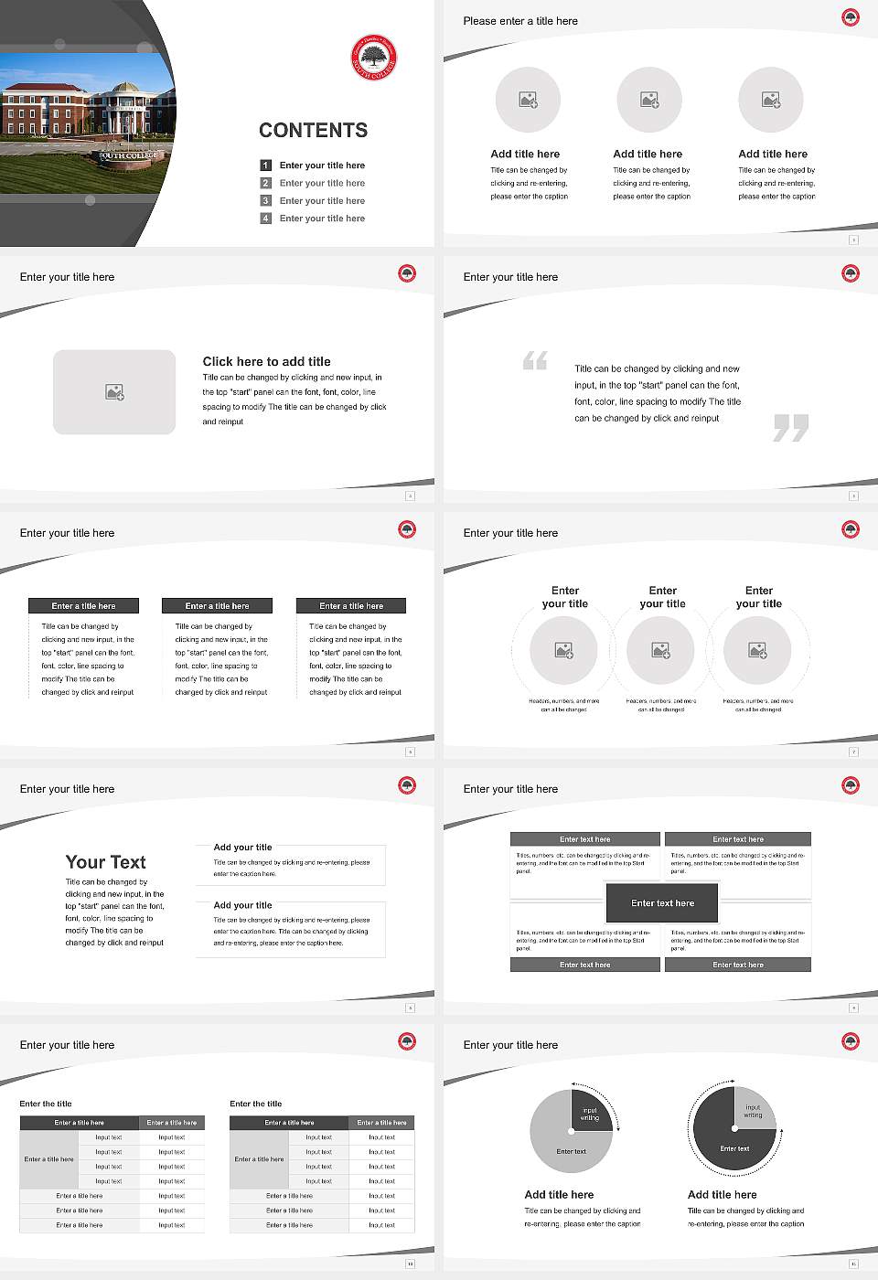 South College Course/Courseware Creation PPT Template16:9 ratio PPT effect preview image2