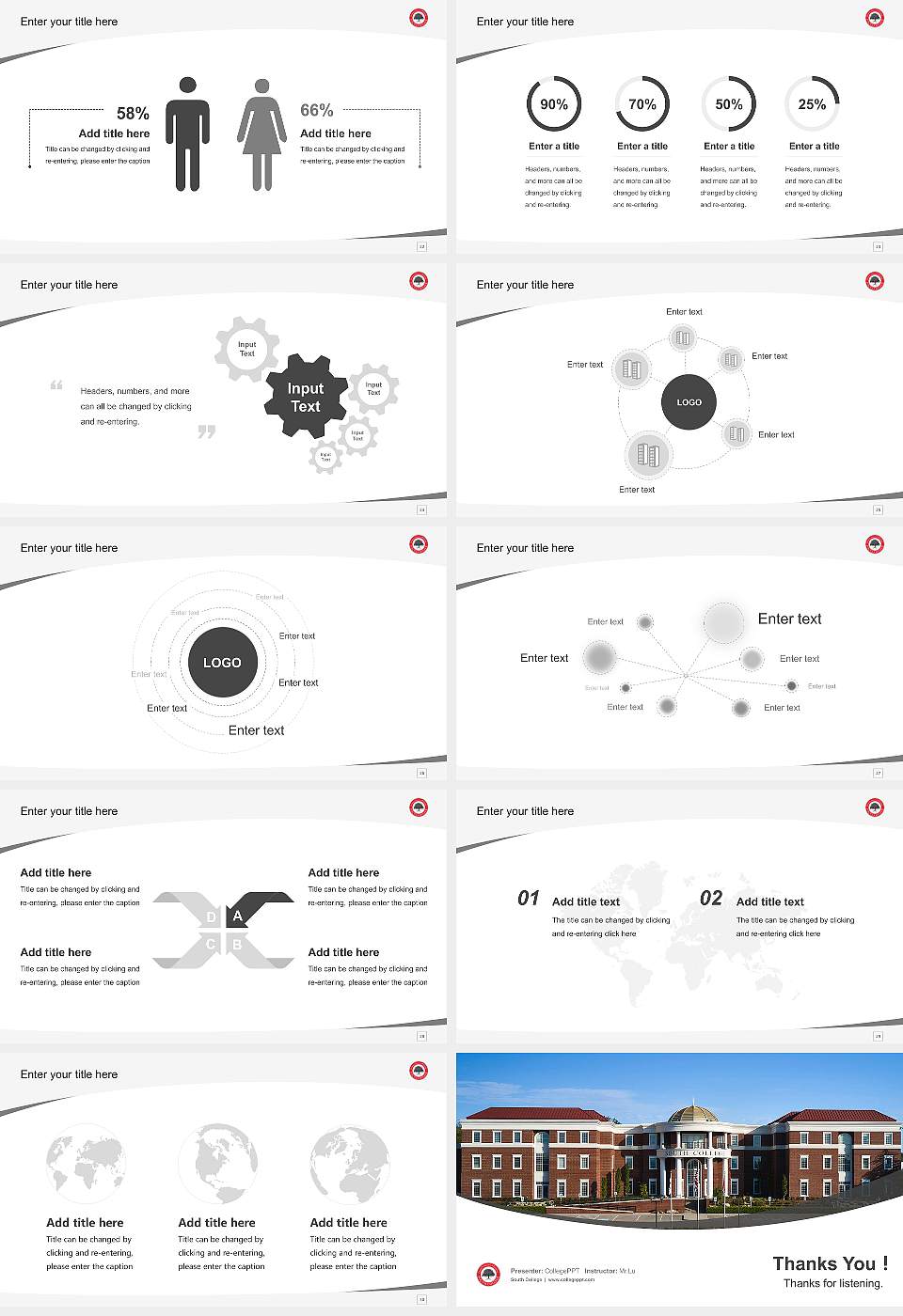 South College Course/Courseware Creation PPT Template16:9 ratio PPT effect preview image4