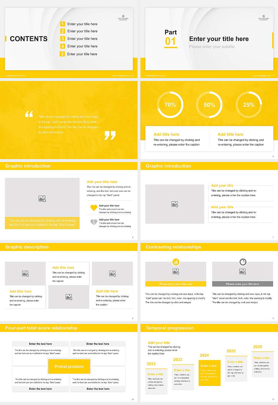 Southwestern University Thesis Proposal/Graduation Defense PPT Template16:9 ratio PPT effect preview image2