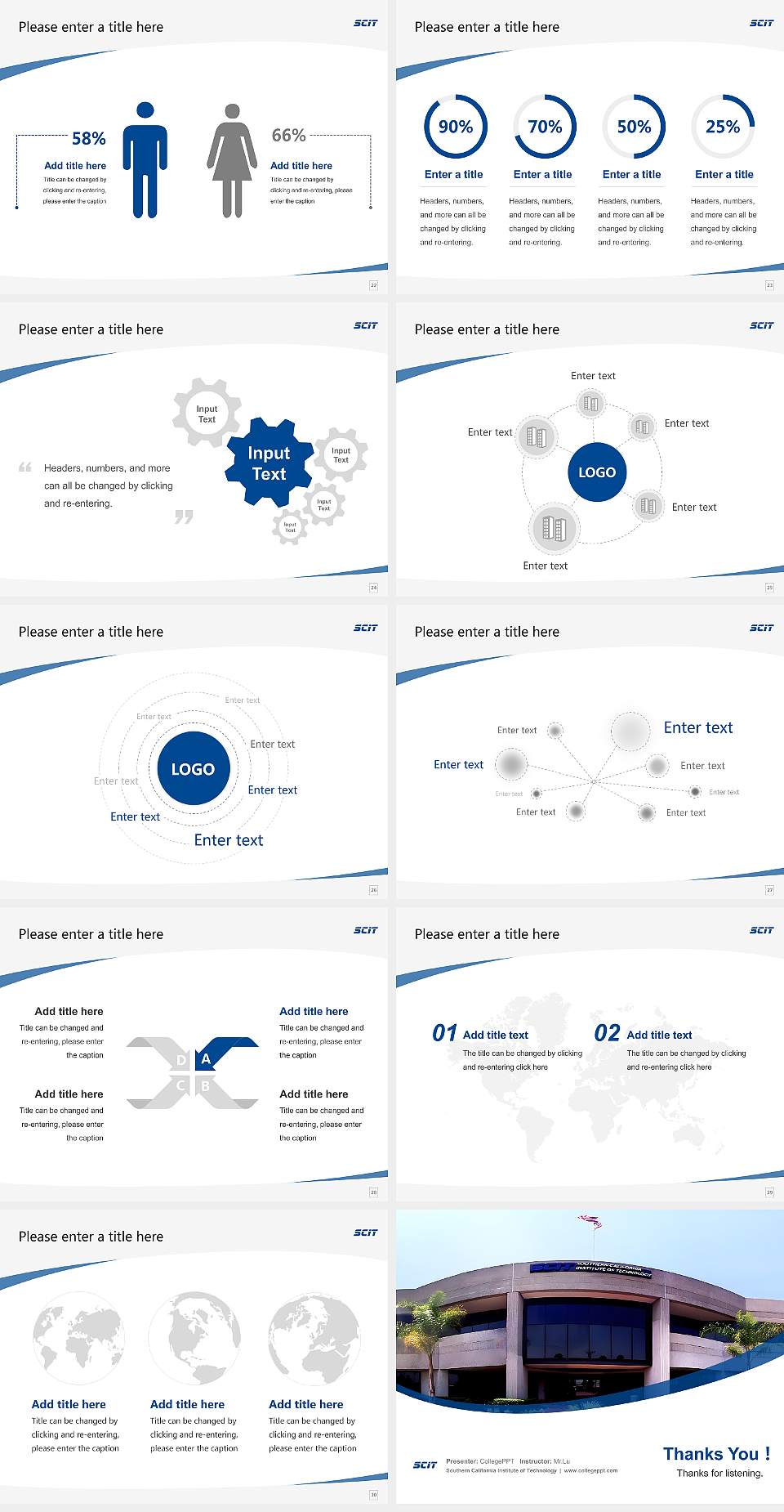 Southern California Institute of Technology Course/Courseware Creation PPT Template4:3 ratio PPT effect preview image4