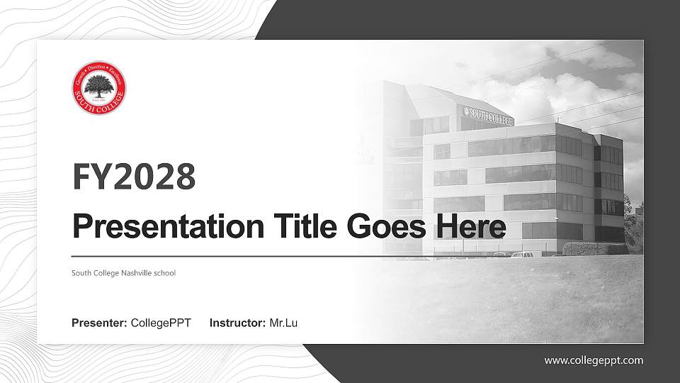 South College Nashville school Academic Presentation/Research Findings Report PPT Template16:9 ratio PPT effect preview image