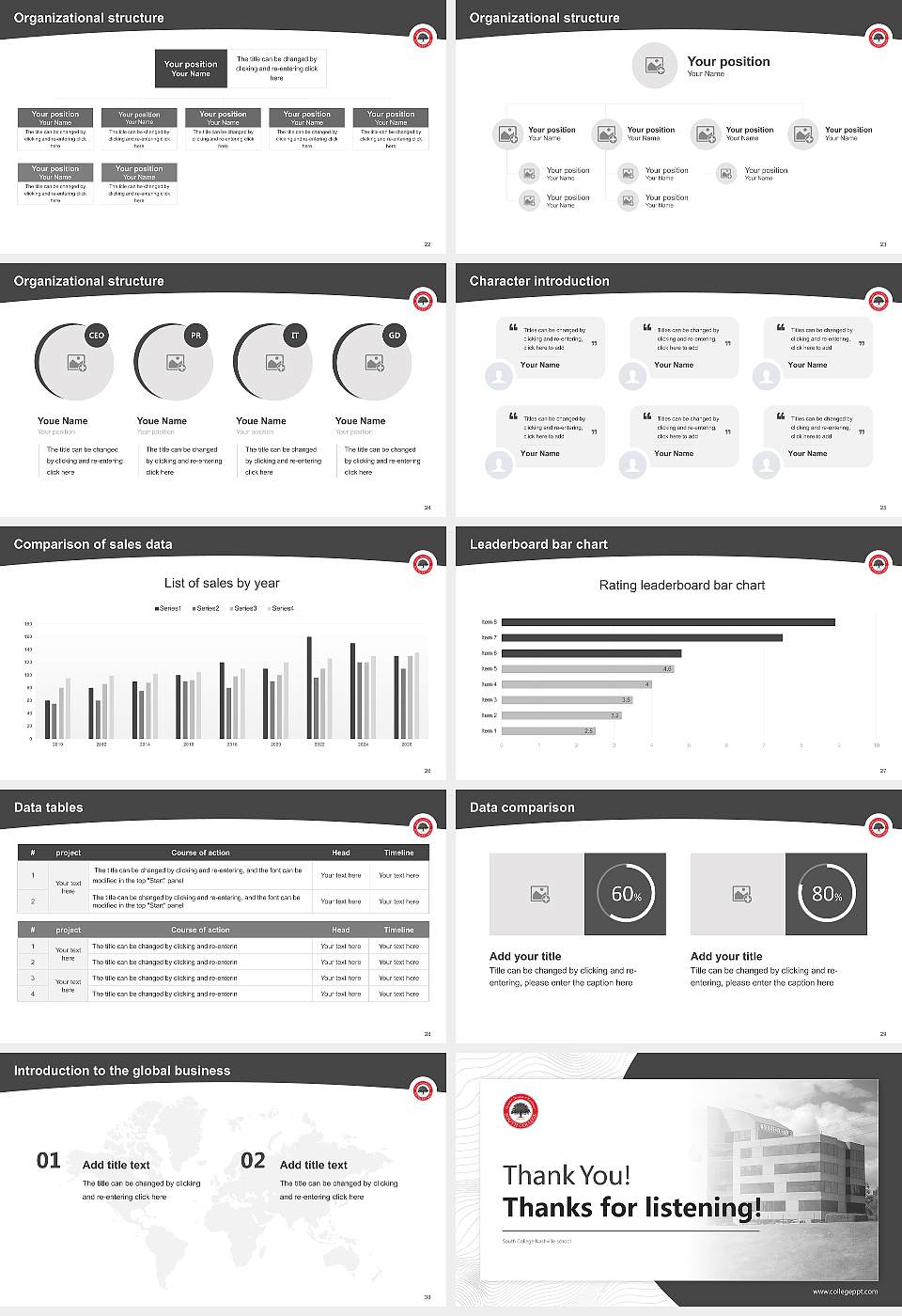 South College Nashville school Academic Presentation/Research Findings Report PPT Template16:9 ratio PPT effect preview image4