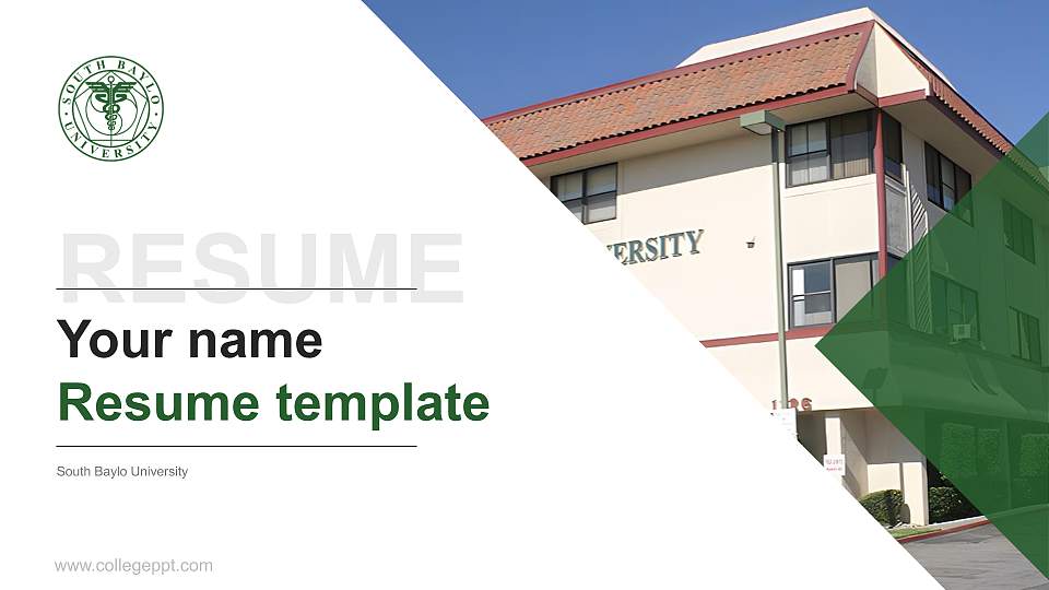 South Baylo University Resume PPT Template16:9 ratio PPT effect preview image