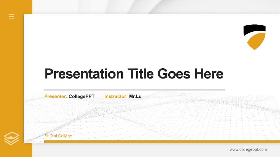 St Olaf College Thesis Proposal/Graduation Defense PPT Template16:9 ratio PPT effect preview image
