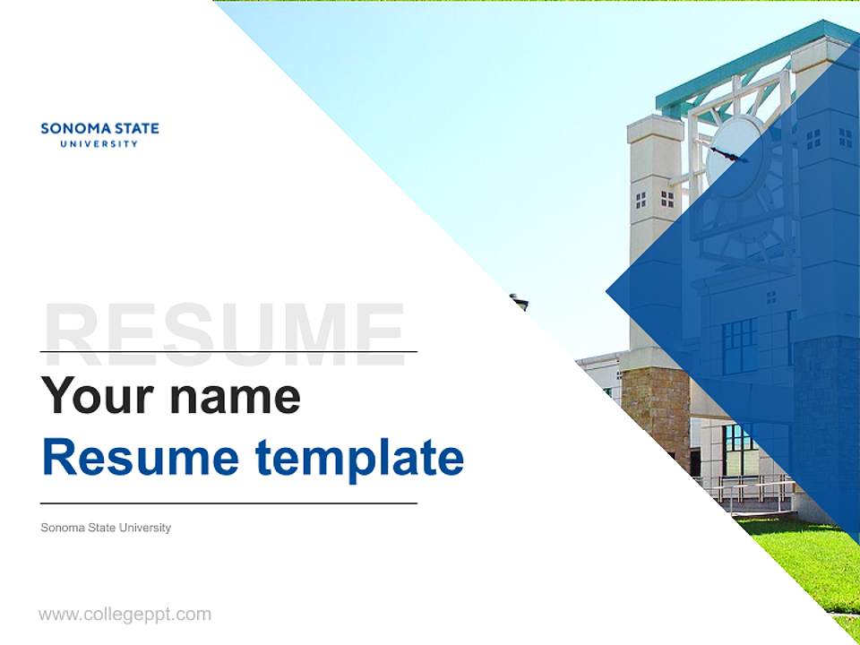 Sonoma State University Resume PPT Template4:3 ratio PPT effect preview image5