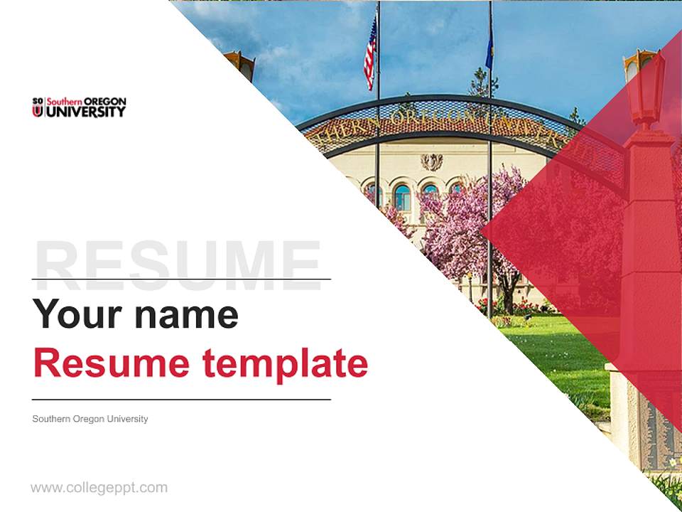 Southern Oregon University Resume PPT Template4:3 ratio PPT effect preview image5