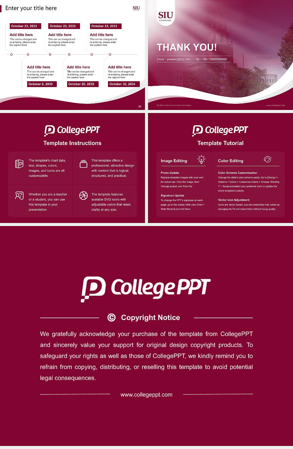 Southern Illinois University-Carbondale Lecture Sharing and Networking Event PPT Template4:3 ratio PPT effect preview image4