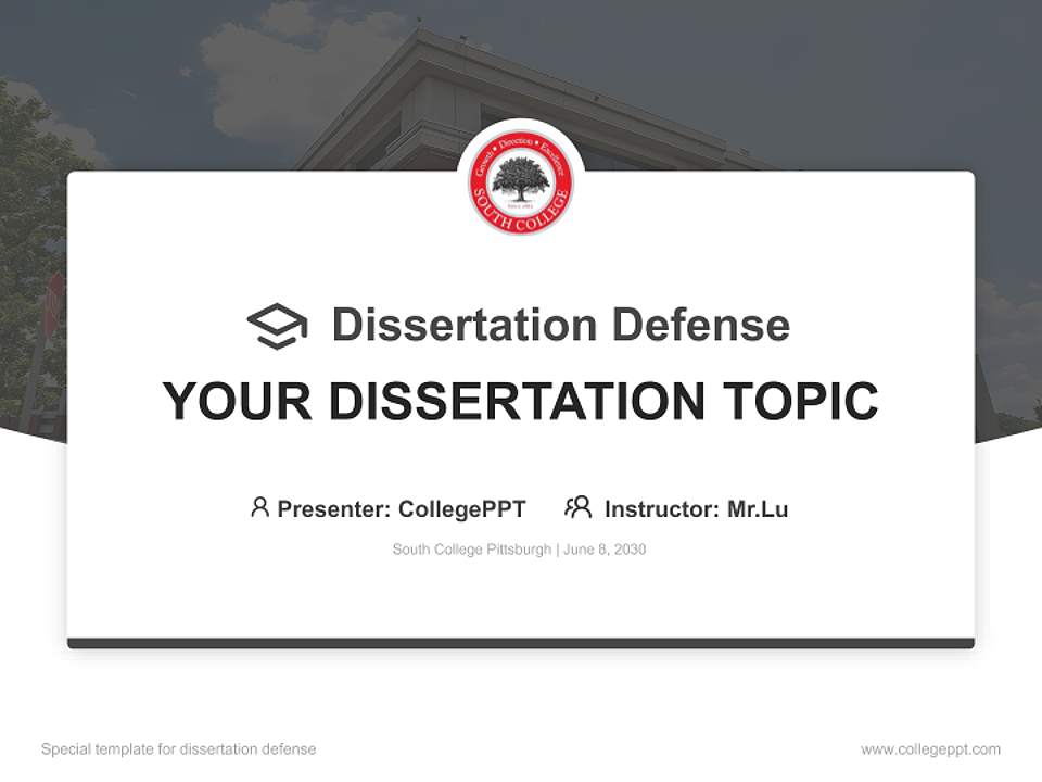 South College Pittsburgh Graduation Thesis Defense PPT Template4:3 ratio PPT effect preview image7