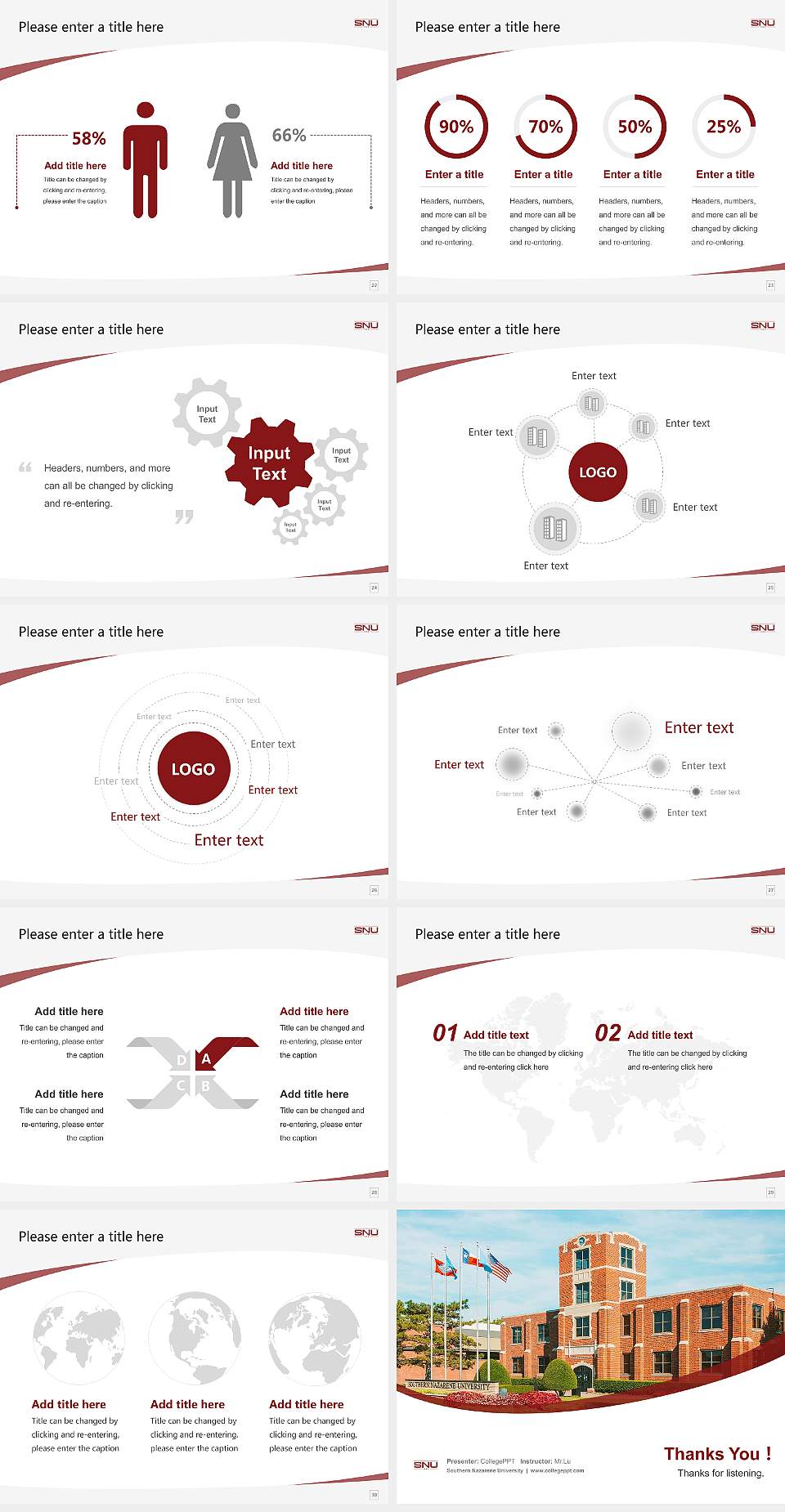 Southern Nazarene University Course/Courseware Creation PPT Template4:3 ratio PPT effect preview image4