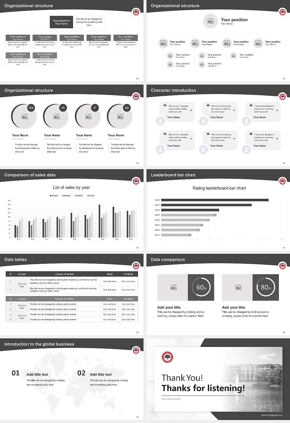 South College Indianapolis Academic Presentation/Research Findings Report PPT Template16:9 ratio PPT effect preview image4