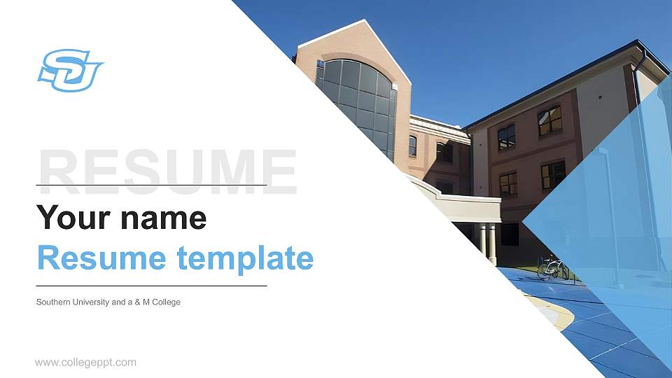 Southern University and a & M College Resume PPT Template16:9 ratio PPT effect preview image