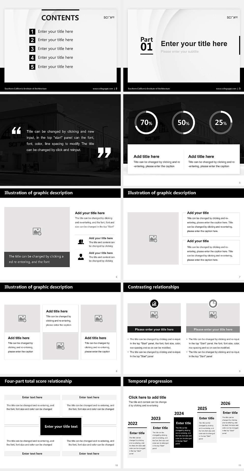 Southern California Institute of Architecture Thesis Proposal/Graduation Defense PPT Template4:3 ratio PPT effect preview image2