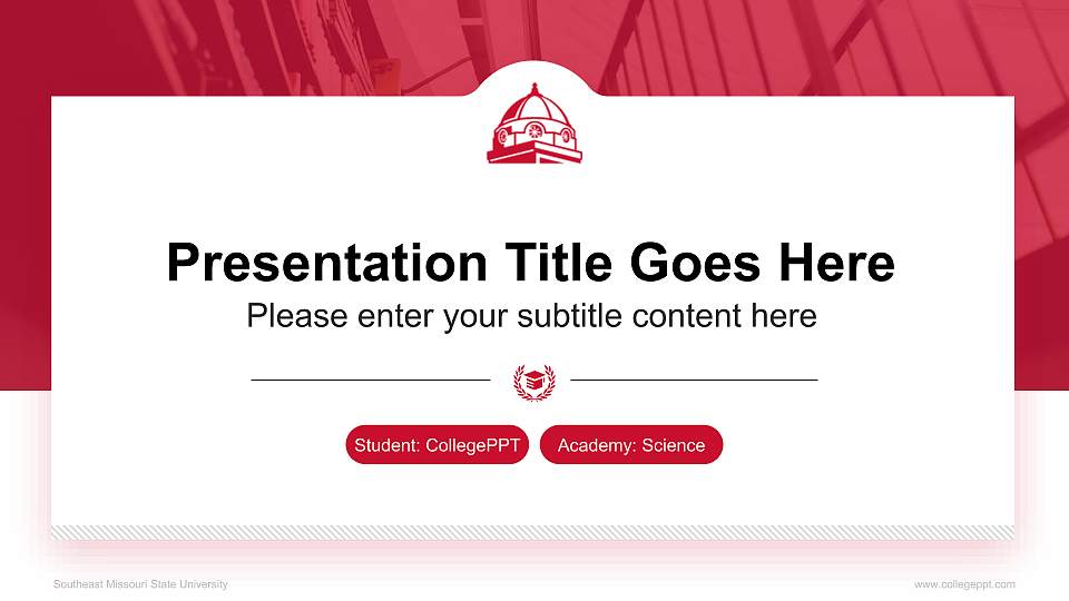 Southeast Missouri State University National Scholarship Defense PPT Template16:9 ratio PPT effect preview image