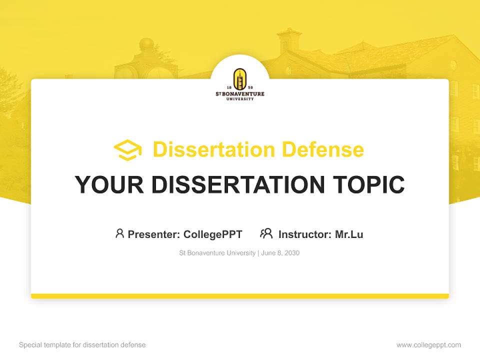 St Bonaventure University Graduation Thesis Defense PPT Template4:3 ratio PPT effect preview image7