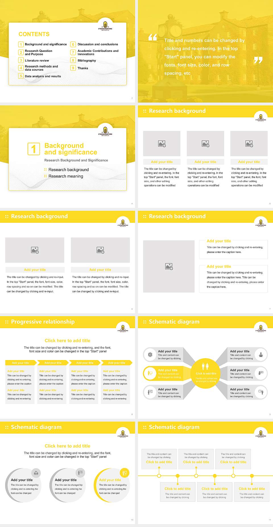 St Bonaventure University Graduation Thesis Defense PPT Template4:3 ratio PPT effect preview image2