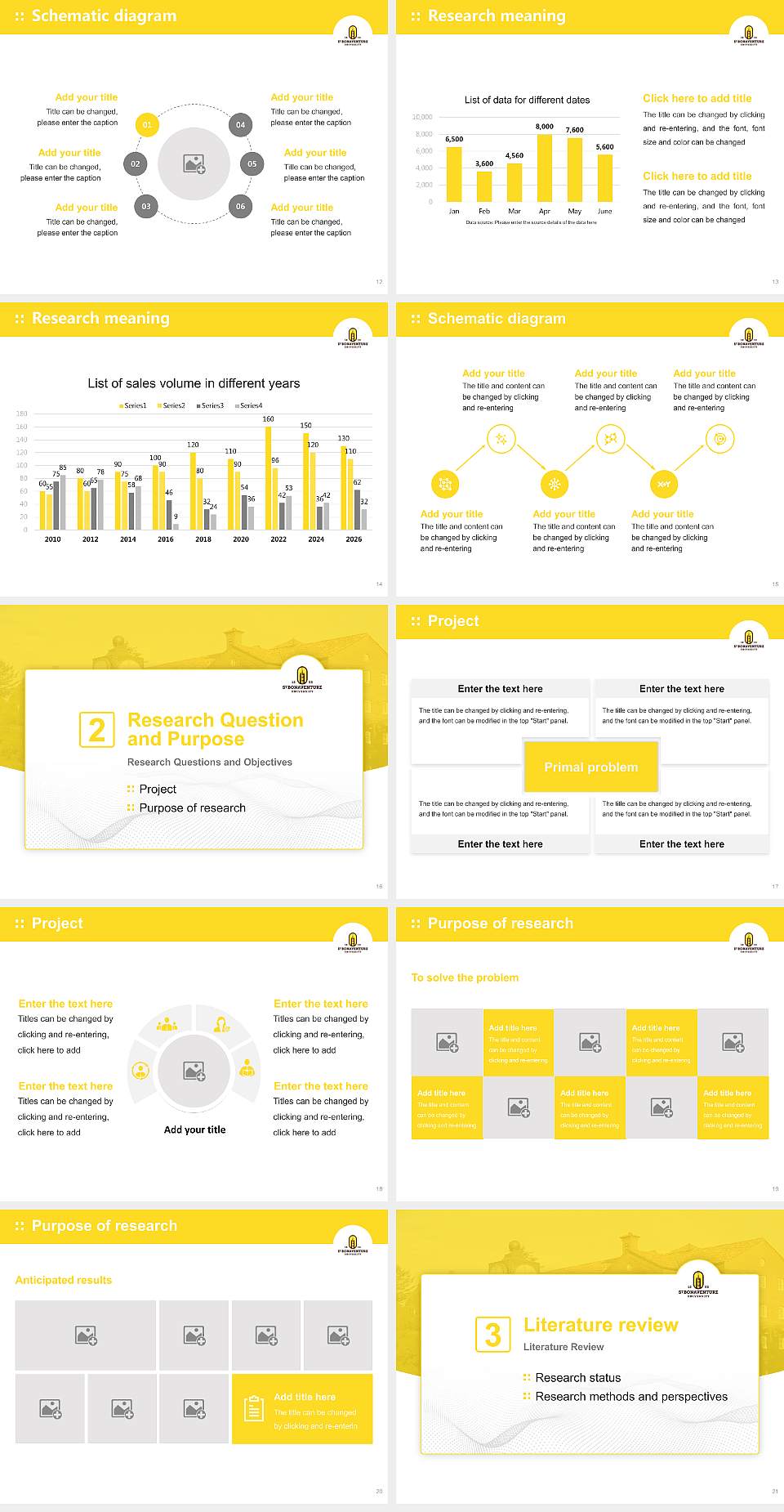 St Bonaventure University Graduation Thesis Defense PPT Template4:3 ratio PPT effect preview image3