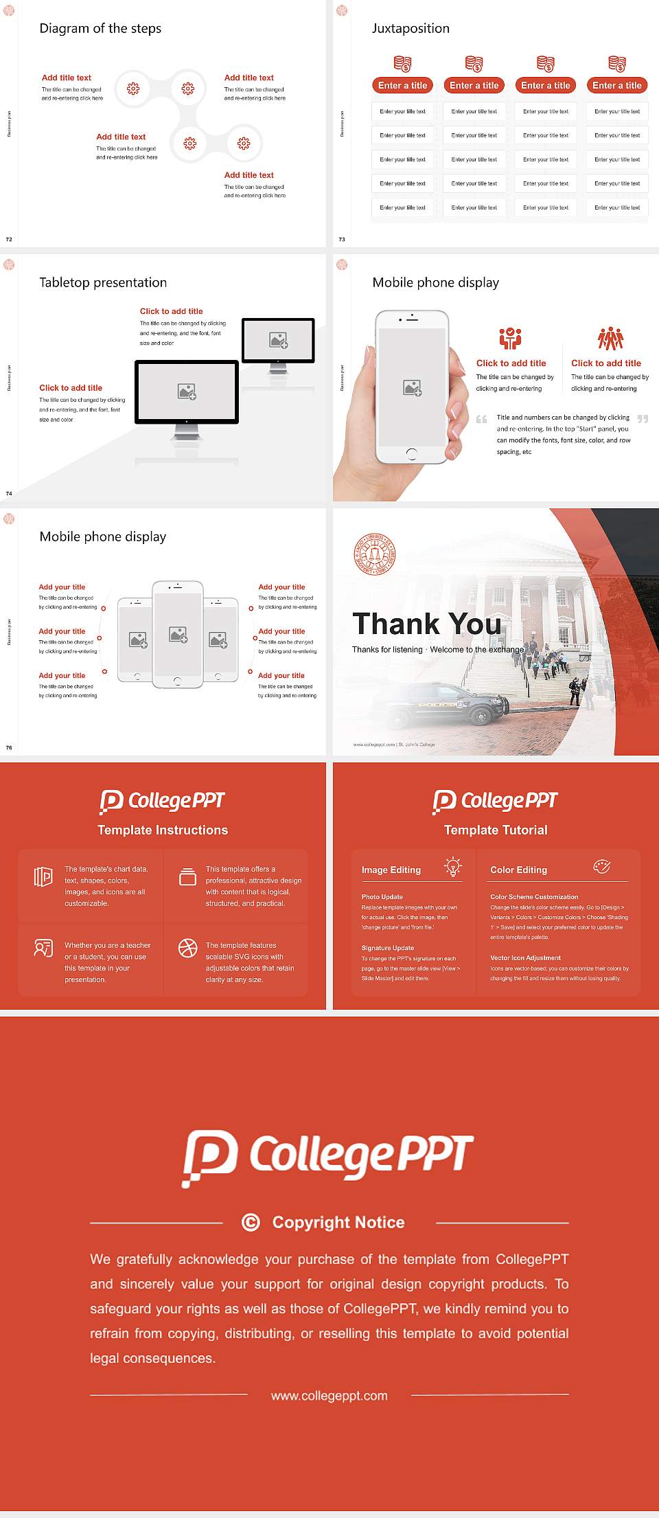 St. John’s College Competition/Entrepreneurship Contest PPT Template4:3 ratio PPT effect preview image9