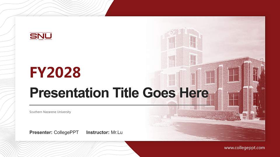Southern Nazarene University Academic Presentation/Research Findings Report PPT Template16:9 ratio PPT effect preview image