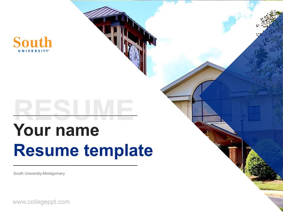 South University-Montgomery Resume PPT Template4:3 ratio PPT effect preview image5