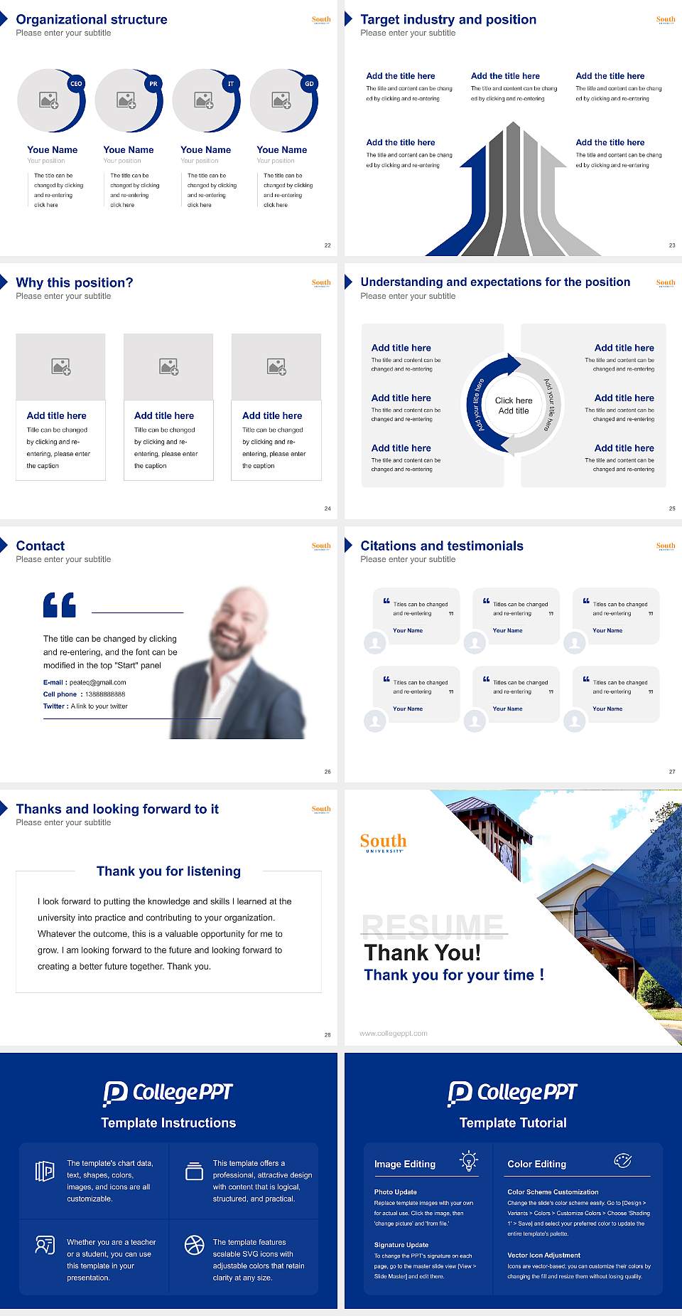 South University-Montgomery Resume PPT Template4:3 ratio PPT effect preview image4