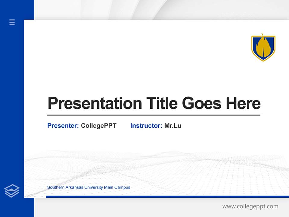 Southern Arkansas University Main Campus Thesis Proposal/Graduation Defense PPT Template4:3 ratio PPT effect preview image5