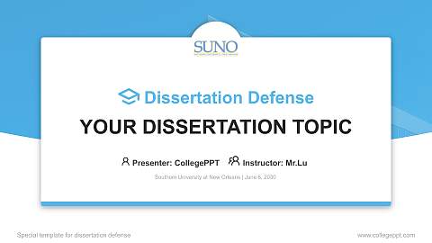 Southern University at New Orleans Graduation Thesis Defense PPT Template