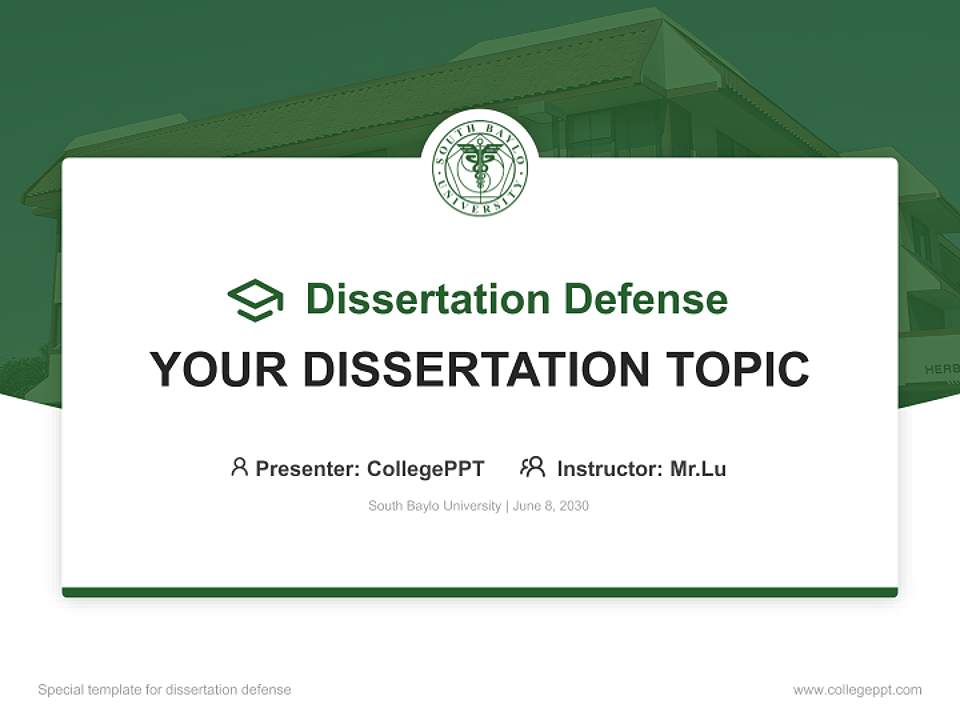 South Baylo University Graduation Thesis Defense PPT Template4:3 ratio PPT effect preview image7