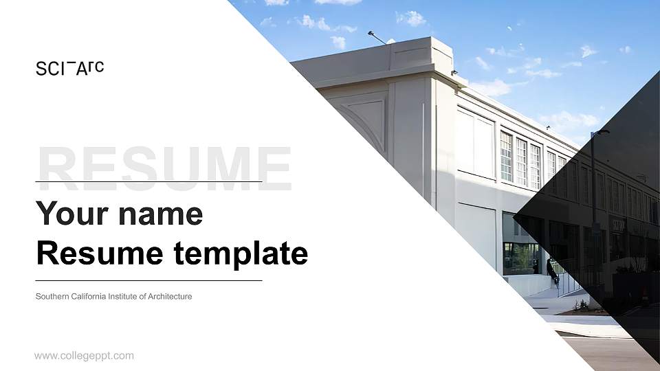 Southern California Institute of Architecture Resume PPT Template16:9 ratio PPT effect preview image
