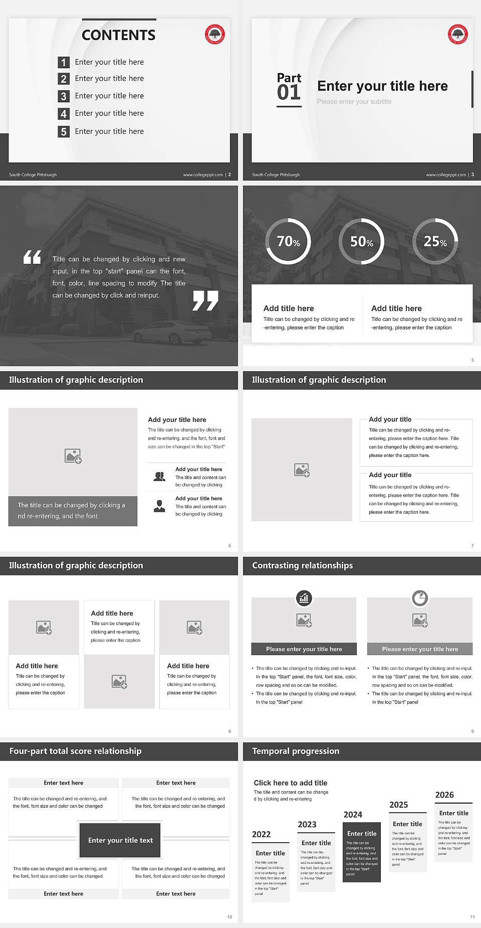 South College Pittsburgh Thesis Proposal/Graduation Defense PPT Template4:3 ratio PPT effect preview image2