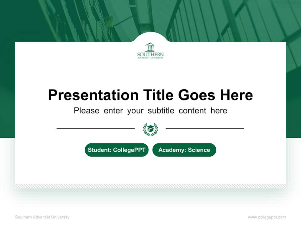 Southern Adventist University National Scholarship Defense PPT Template4:3 ratio PPT effect preview image4