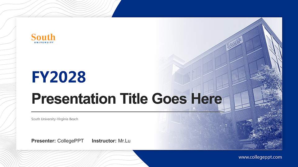 South University-Virginia Beach Academic Presentation/Research Findings Report PPT Template16:9 ratio PPT effect preview image1