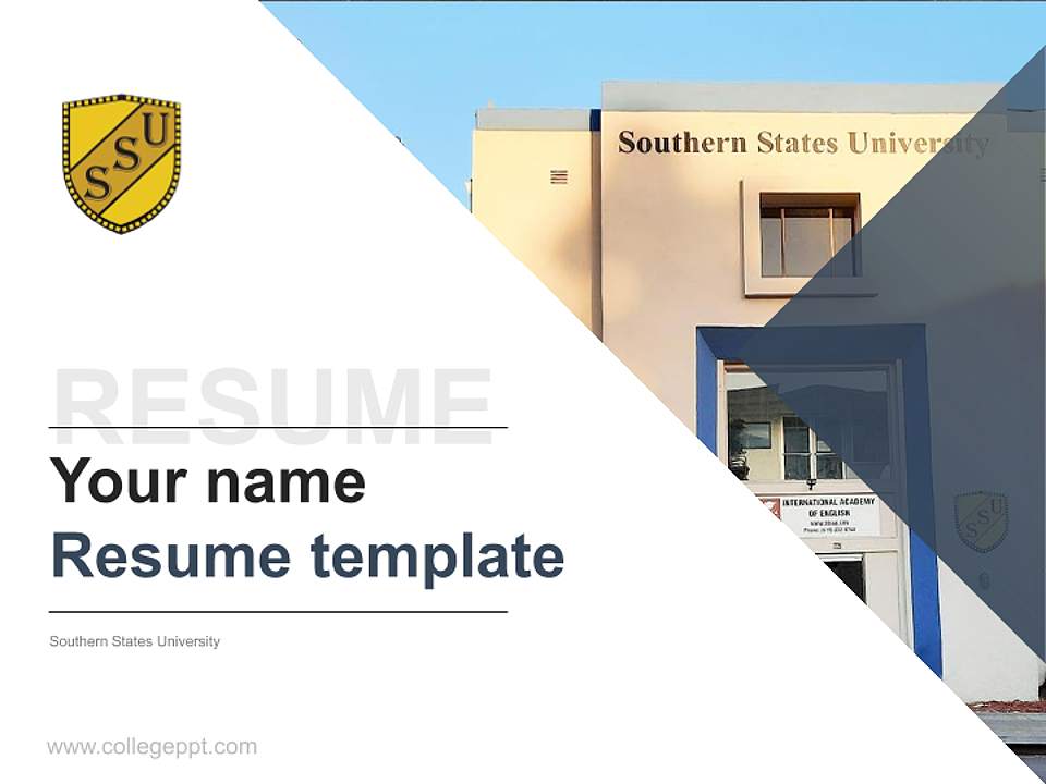 Southern States University Resume PPT Template4:3 ratio PPT effect preview image5