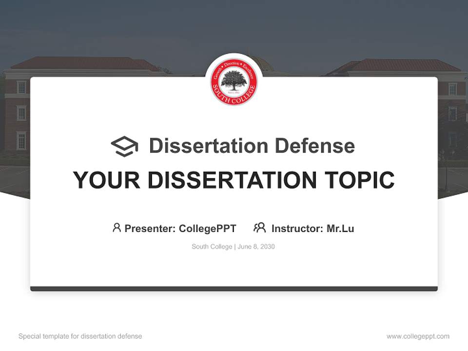 South College Graduation Thesis Defense PPT Template4:3 ratio PPT effect preview image7