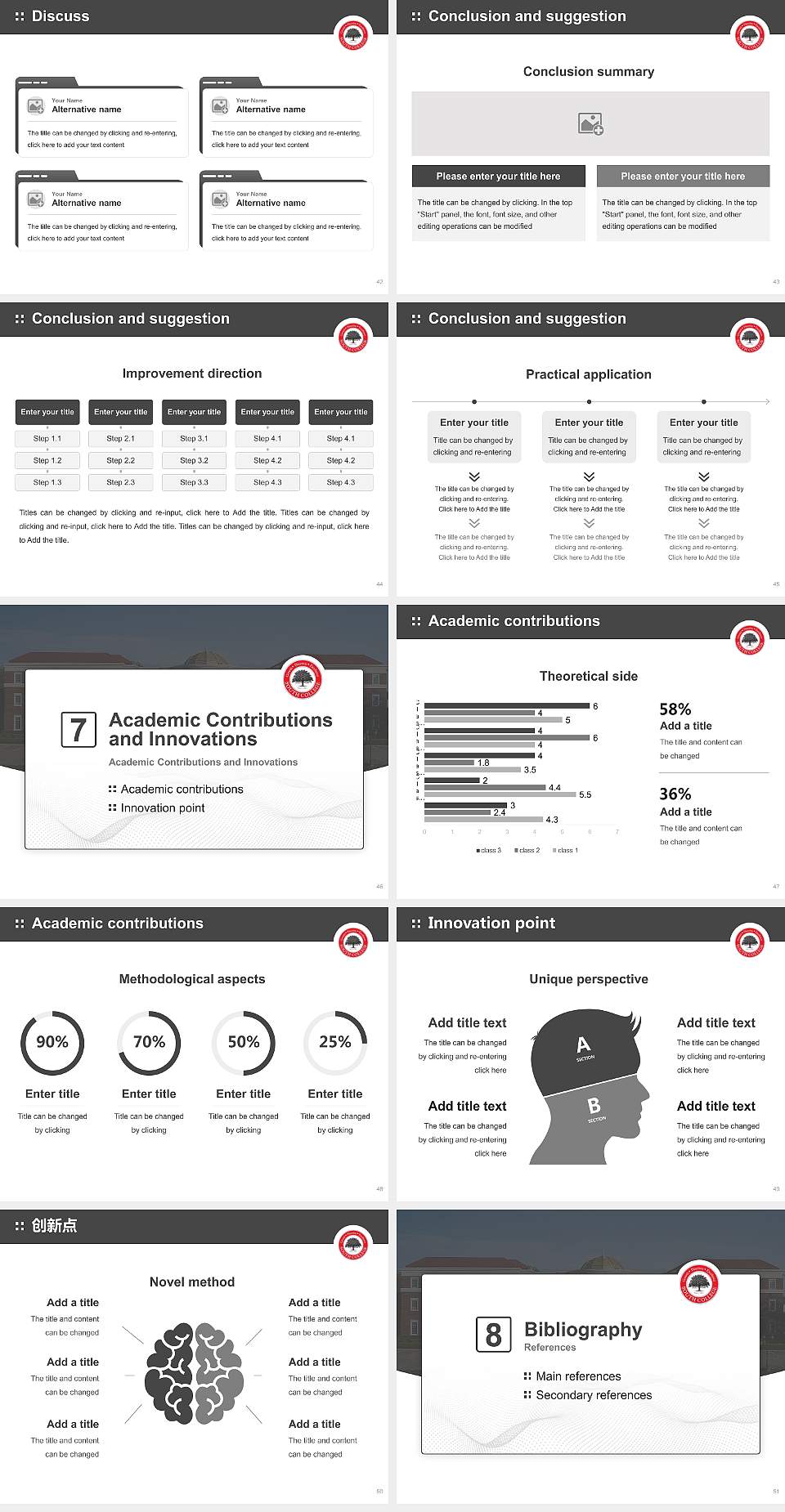 South College Graduation Thesis Defense PPT Template4:3 ratio PPT effect preview image6