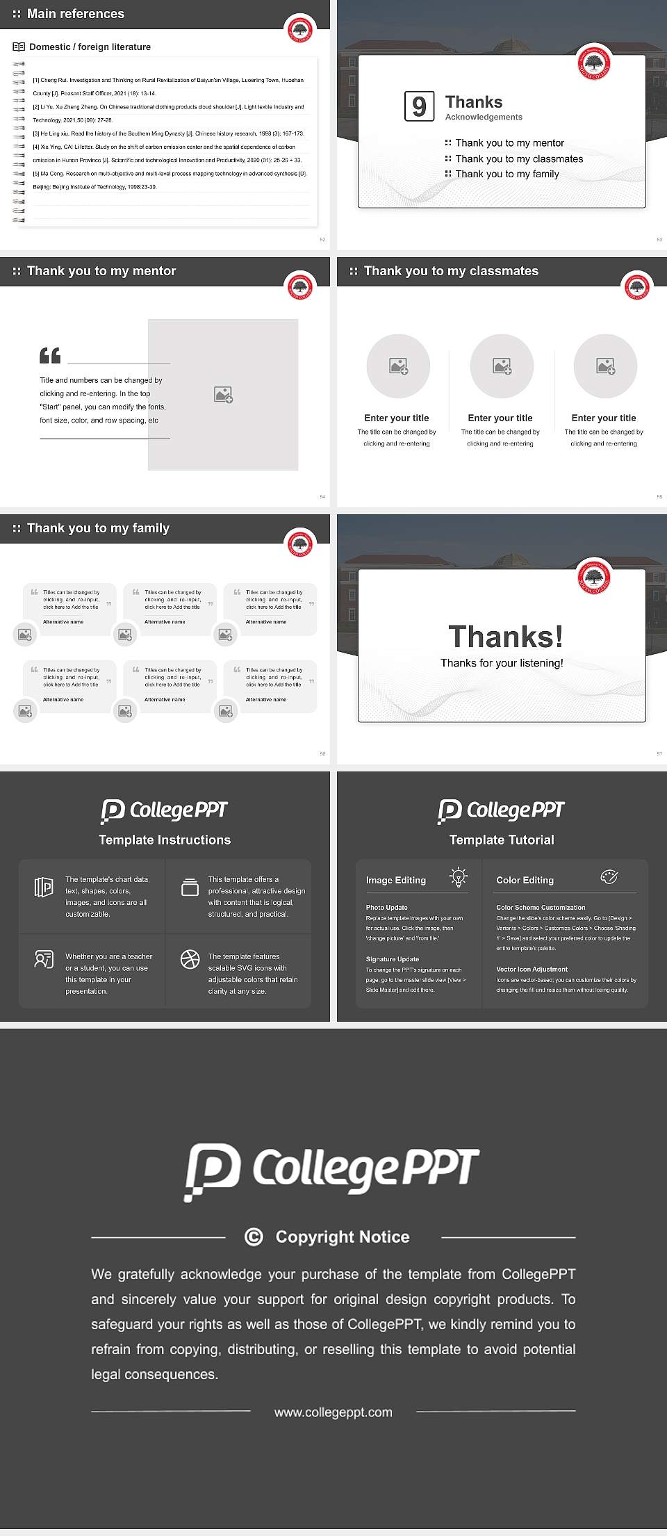 South College Graduation Thesis Defense PPT Template4:3 ratio PPT effect preview image7