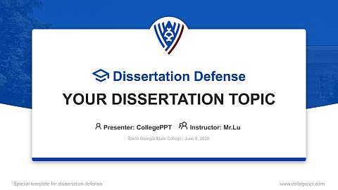 South Georgia State College Graduation Thesis Defense PPT Template
