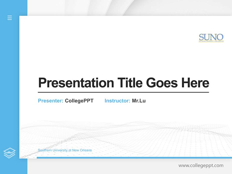 Southern University at New Orleans Thesis Proposal/Graduation Defense PPT Template4:3 ratio PPT effect preview image5