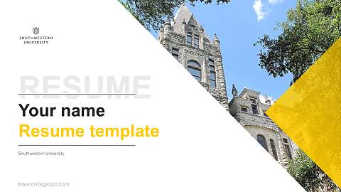 Southwestern University Resume PPT Template
