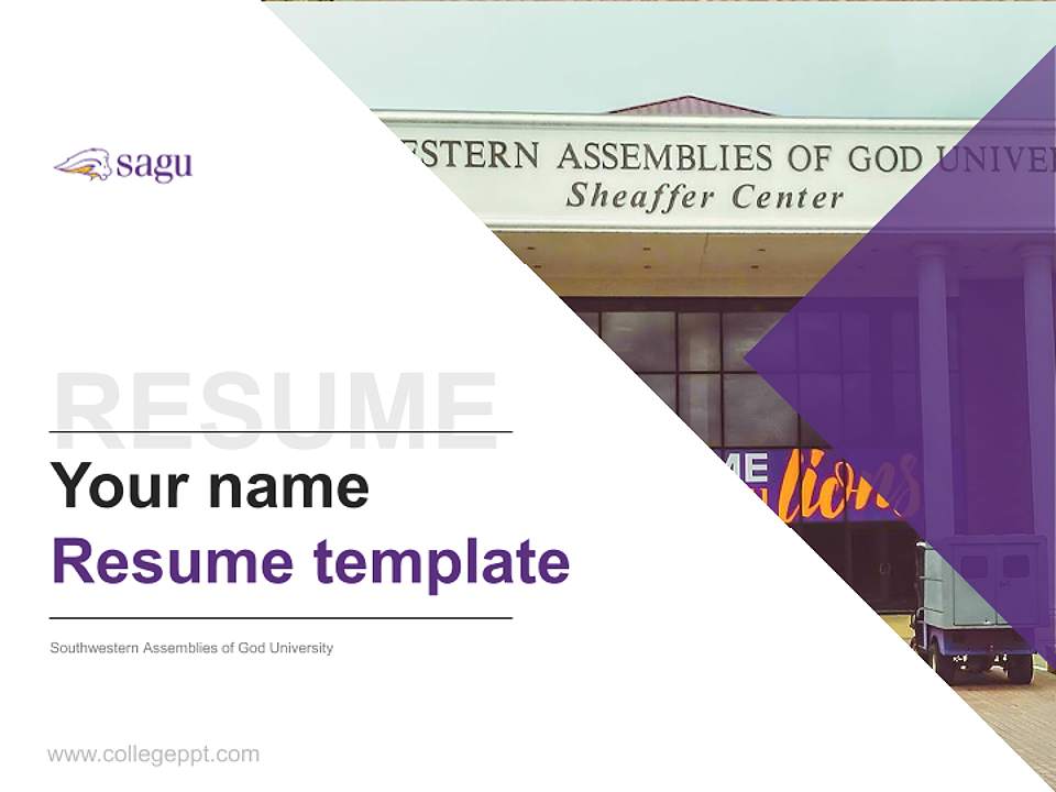 Southwestern Assemblies of God University Resume PPT Template4:3 ratio PPT effect preview image5