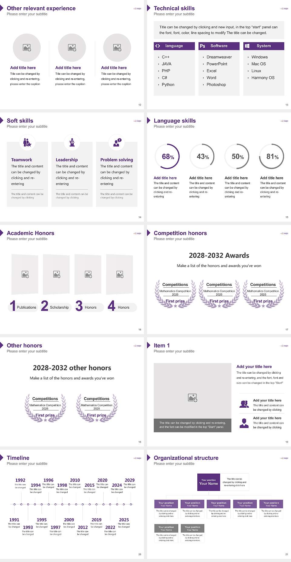 Southwestern Assemblies of God University Resume PPT Template4:3 ratio PPT effect preview image3
