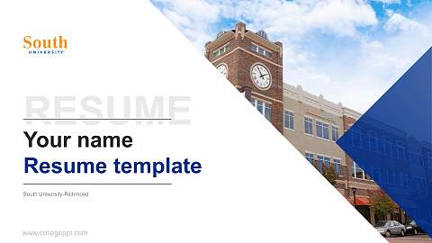South University-Richmond Resume PPT Template