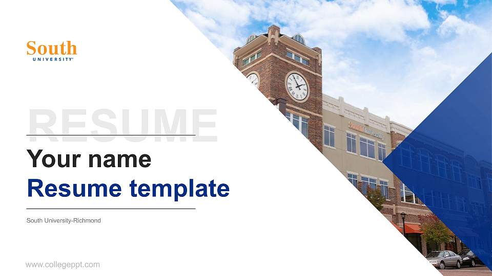 South University-Richmond Resume PPT Template16:9 ratio PPT effect preview image